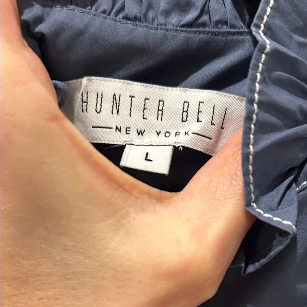 Hunter Bell Slate Blue Ruffled Blouse - Picture 2 of 3